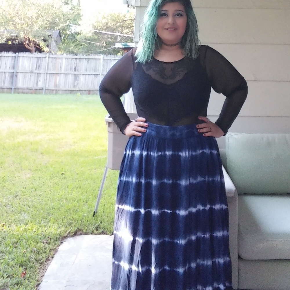 Long Tie Dye Skirt